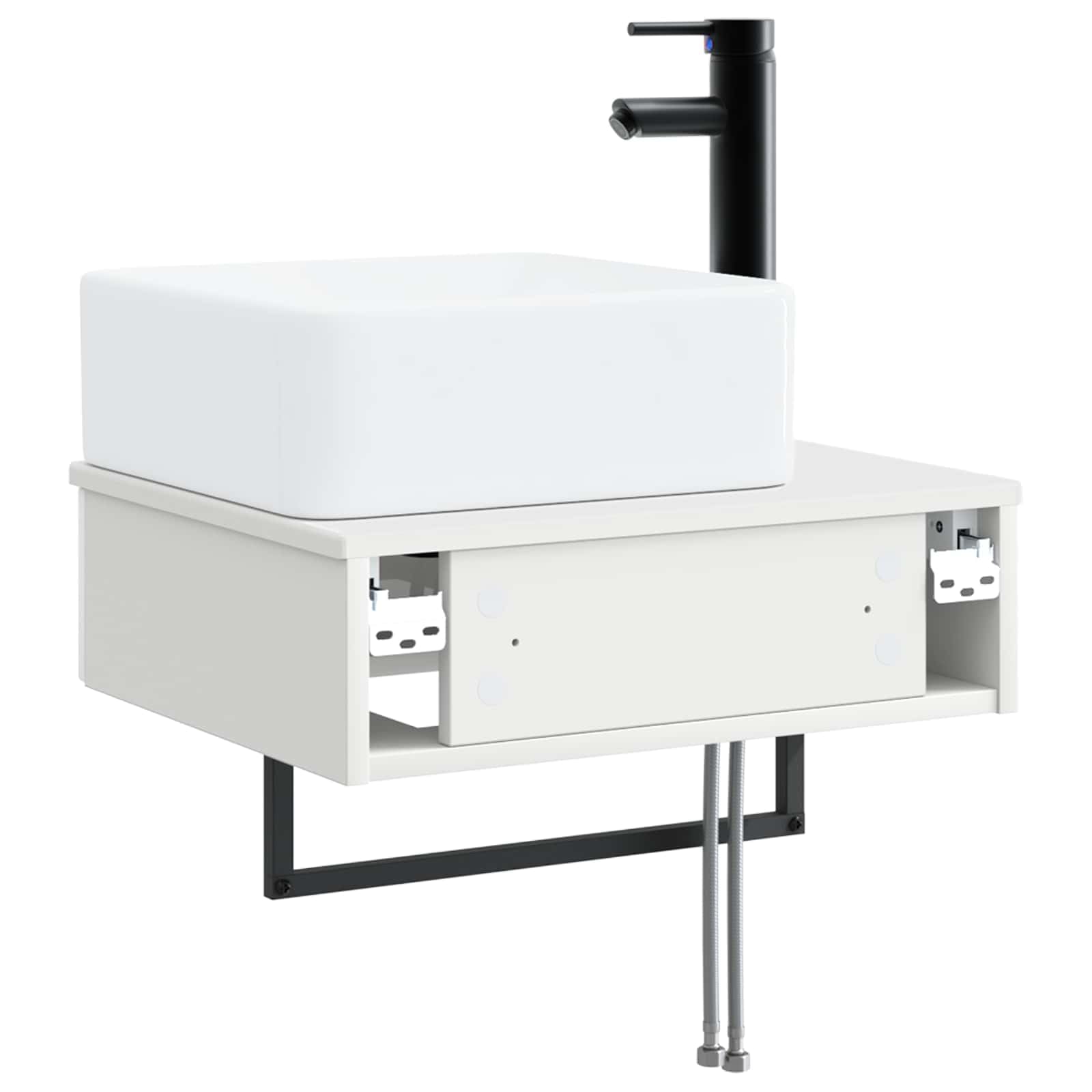 Genérico Lavabo de Lavado Montado en la Pared Brillante,Mobiliario,Armarios y Almacenamiento,Tocadores de baño,50 x 41 x 39 cm-890192