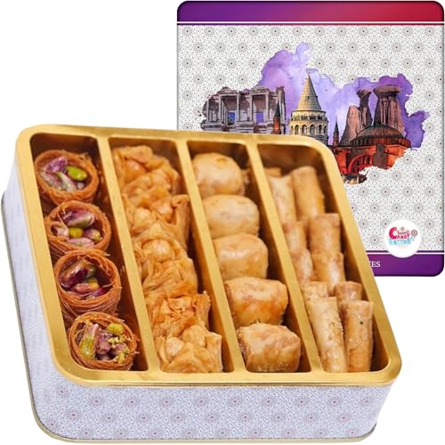 Sarah's Candy Factory Assorted 0.5 Lb Premium Baklava Pastry Gift Box Halal Snacks, 250 Gr in a...