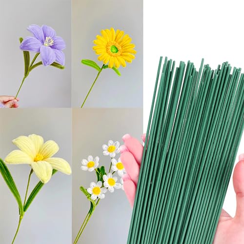 Florist Wire Green Florists Thick Stub Stem Floristry Cut Wire Floral Plant Stakes 16" - Image 4