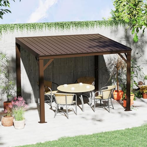 Domi 8' x 10' Lean to Gazebo, Wall Mounted Gazebos
