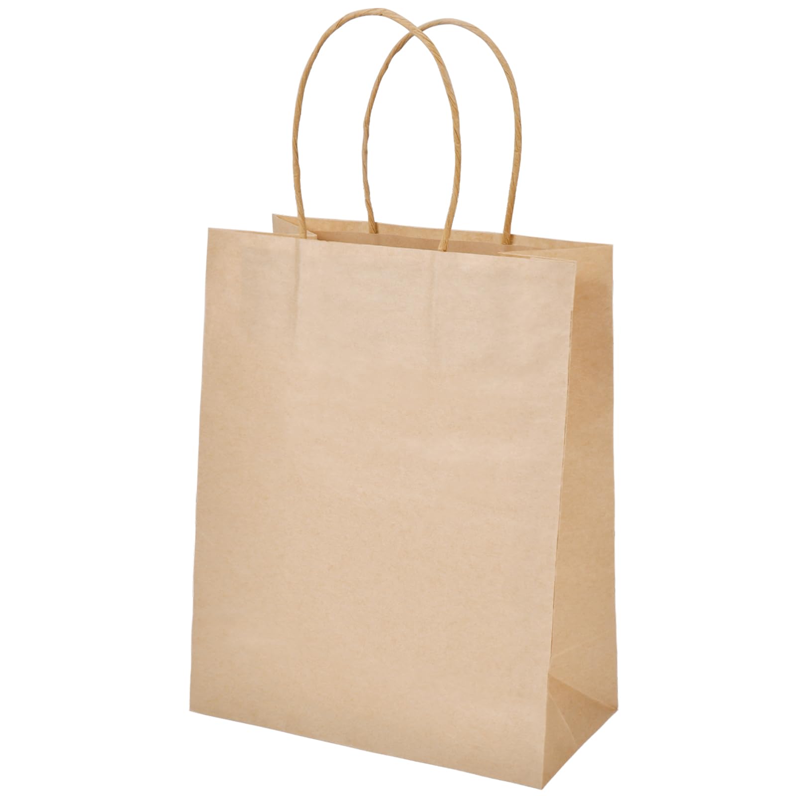 L LIKED Brown Kraft Paper Gift Bags Bulk with Handles-Good for Party,Shopping,Packaging,Retail,Craft-8x4.5x10.5 Inches-50 Pack