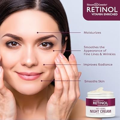 LIVAURA Retinol Skincare LdeL Cosmetics Night Cream Vitamins A + C + E Works While You Sleep to Reduce Fine Lines And Other Signs of Aging 1.7 Oz.