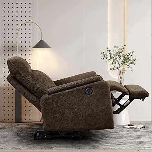 Sillón reclinable madera marrón con control eléctrico miniatura 5