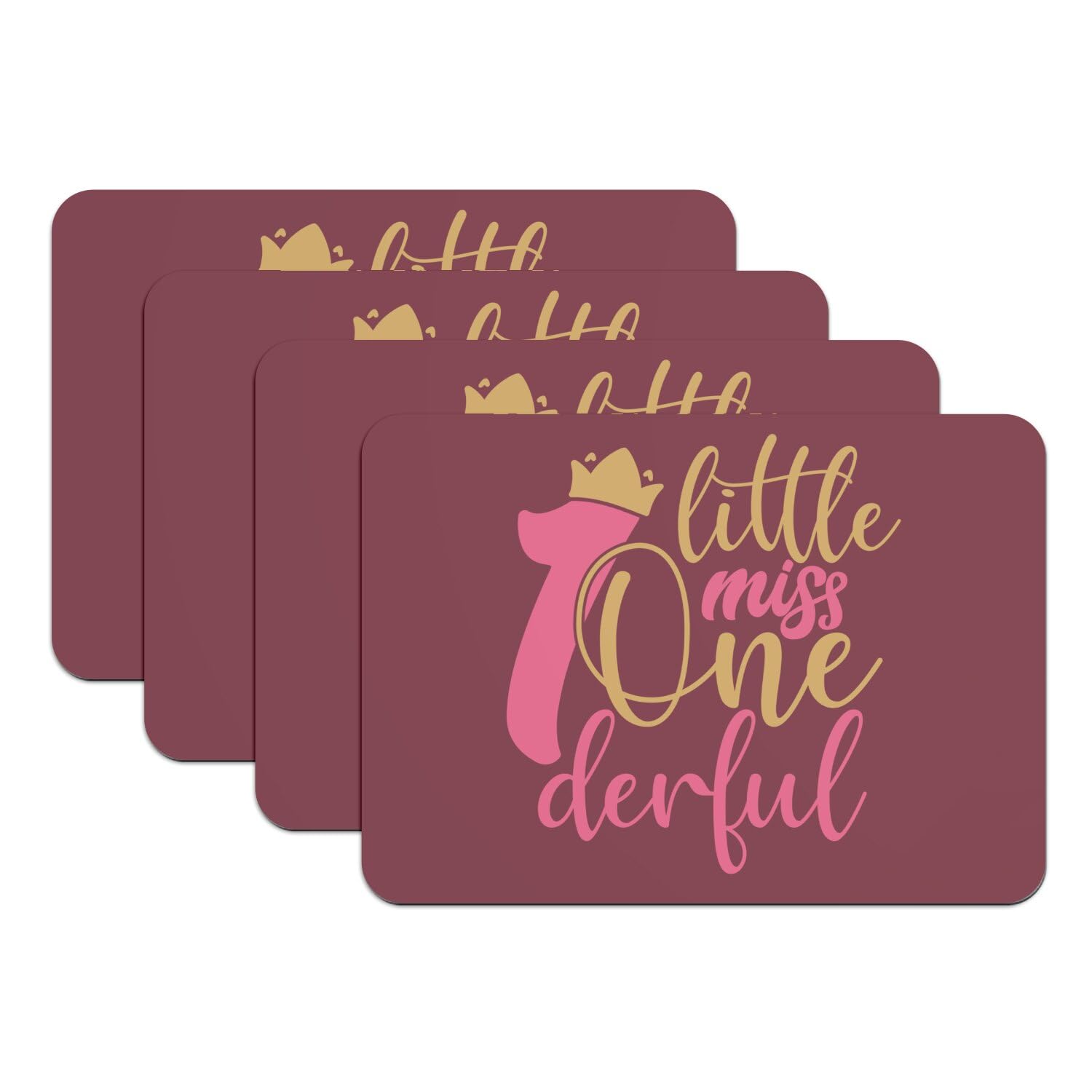 Set de table rouge calligraphie en caoutchouc maman x4