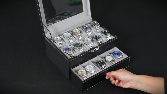 Amazon.com: BEWISHOME Watch Case, 20-Slot Watch Box Organizer for