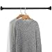 Matte Black Wall Mounted Metal Corner Clothing Hanging Bar, Garment Rack
