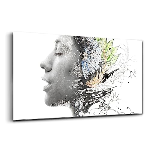 Verre d'art haut de gamme Wallfluent motif corps de femme abstrait 120x60cm