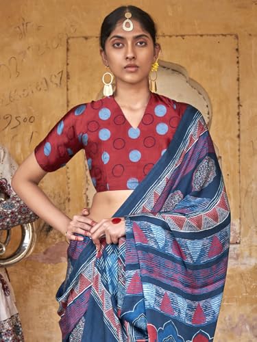 AKHILAM teal viscose silk saree – image 4