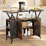 Bestier Kitchen Island with Storage Cabinet, Coffee Bar Cabinet Buffet Table Kitchen Sideboard with