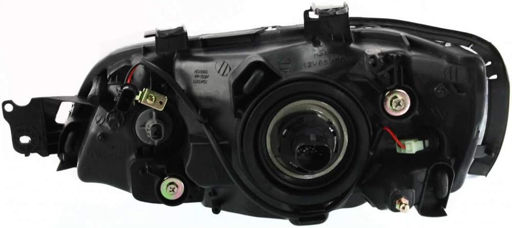 CarLights360 For 2002 2003 Mitsubishi Lancer Pair Headlight Driver and Passenger Side w/bright Bezel | MI2502124 MI2503124 For MR972589 MR972590