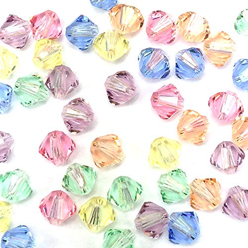 50 pcs Austrian Crystal Austria 5328 4mm Crystal Xilion Bicone Beads Rhinestones DIY Jewelry Marking Baby pastal Colors Mix from Mychobos (Crystal-Wholesale) gems Resin Necklace