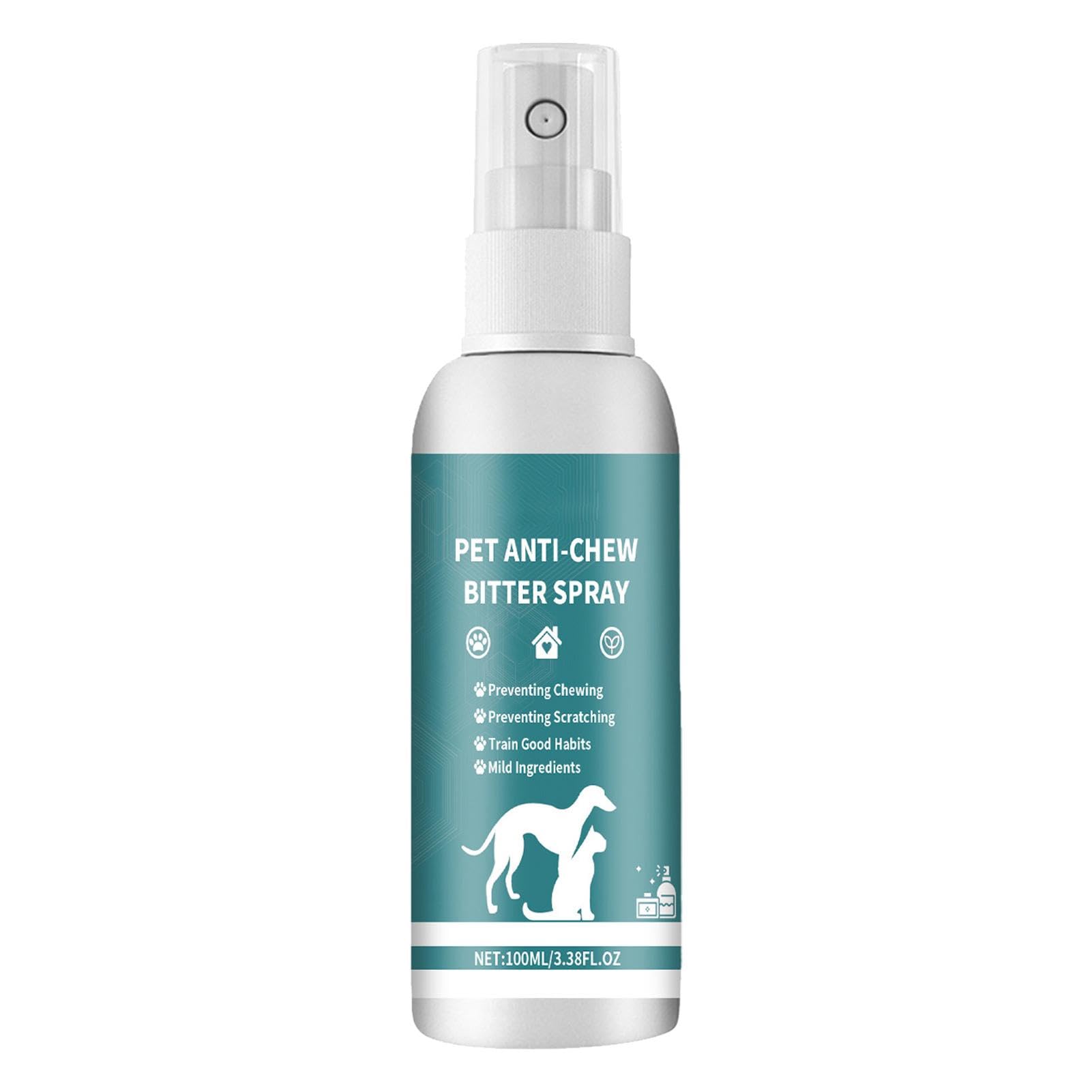 Spray bez gryzienia dla psów | 100 ml gorzki spray zapobiegaj?cy ?uciu dla skutecznego szkolenia zwierz?t domowych | Pomoc w zachowaniu psów i kotów do u?ytku wewn?trz i zewn?trz |