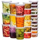 vivigu Deli Containers with Lids 48 Sets [8,16, 32 oz 16 Each ] - Food Storage Containers with Lids Freezer Safe, Soup Containers for Restaurant, BPA Free | Portion Control | Leakproof | Microwave