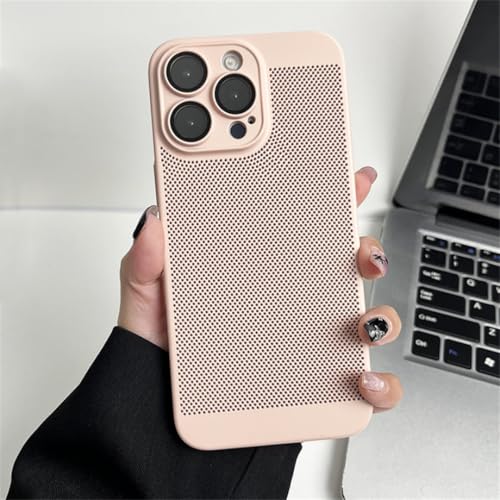 Coque de refroidissement iPhone 16 Pro en métal thermique mat rose