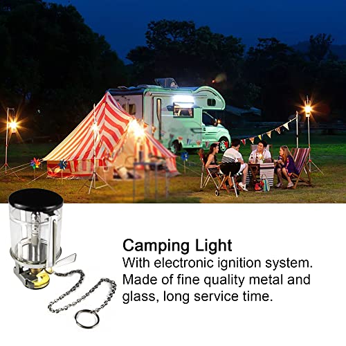 HXBER Mini Portable Bright Camping Lantern Gas Light Outdoor Fishing Picnic Tent Lamp Home Garden Hung Glass Lamp, Transparent
