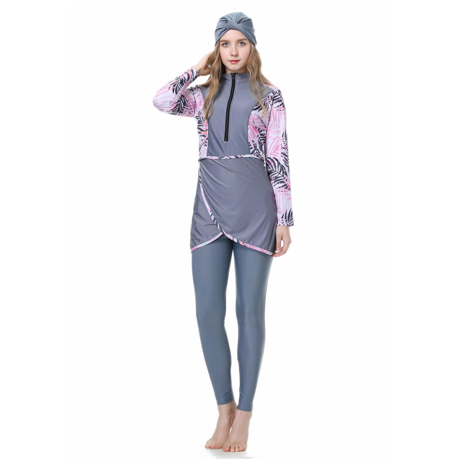 Burkini Damen: Muslimische Badeanzug Uv Rashguard Slim Fit Shape Badeanzüge Schwimmanzug Große Größe Bauchweg Badebekleidung Swimwear Push Up Swimsuits for Women Bademode