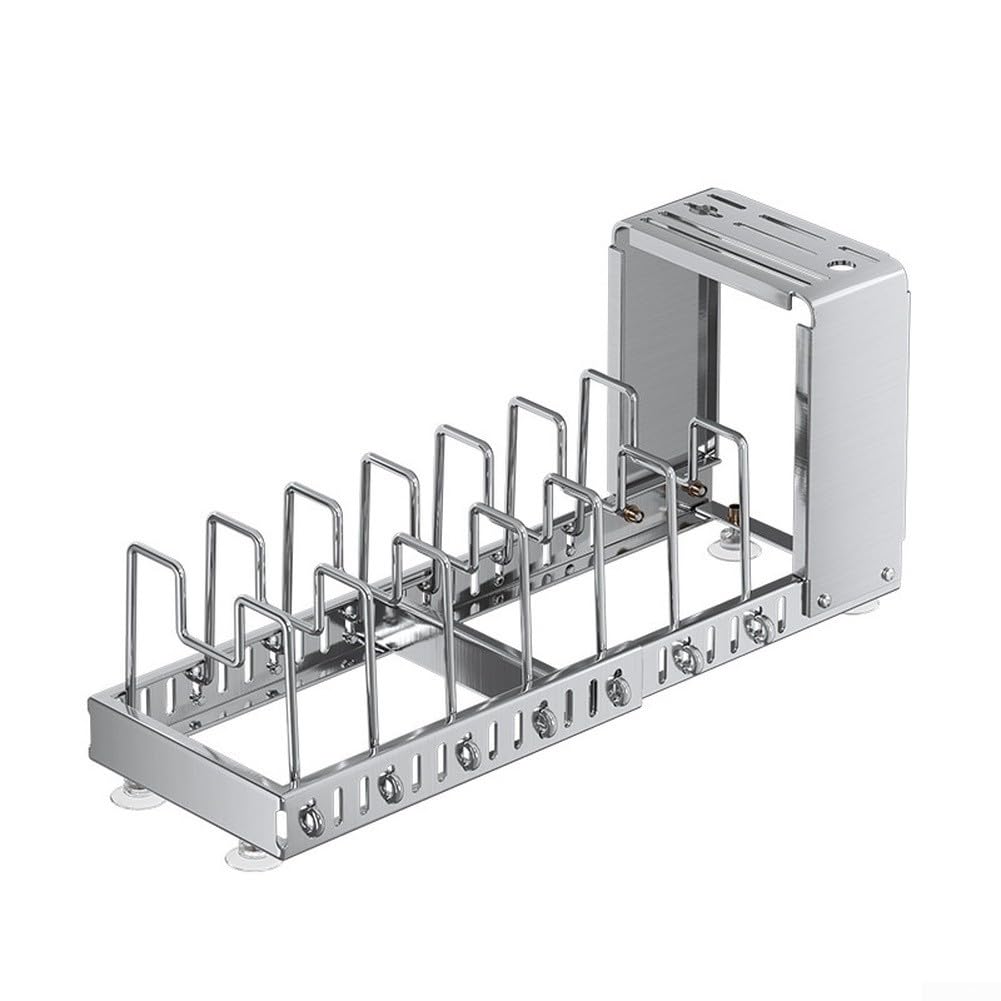 Ausziehbarer Küchenregal Topfdeckelhalter 30-52cm Edelstahl(B)