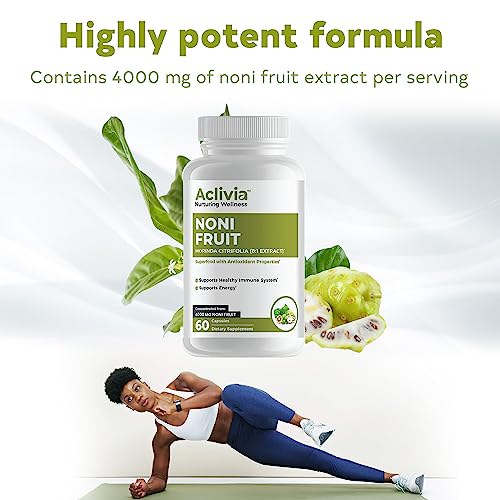 organic hawaiian noni fruit capsules 4000 mg - morinda citrifolia supplement - non-gmo gluten-free usa made no artificial additives 60 count