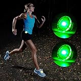 MapleSeeker LED Safety Light with Batteries Included, Clip On Running Light for Runners, Strobe Light with High Visibility for Running|Cycling|Hiking|Dogs|Kids, Safety Reflector Gear (2-Pack Green)