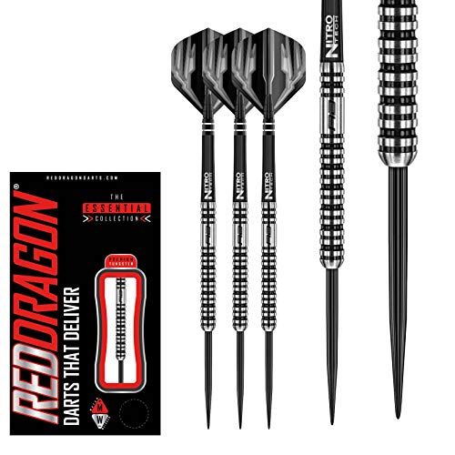 Red Dragon Dragonfly 3: 22g - 95% Dardos de Acero con Plumas, Eje de Dardos, Billetera & Red Dragon Checkout Card