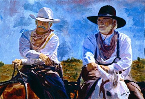 Lonesome Dove Gus And Call 24" x 36 " Canvas Print 28 x 40 0ver All Size