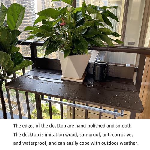 Bureau de service peu encombrant et pliant pour balcon et garde-corps - 7