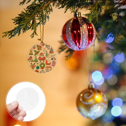 UTMACH 50 Stück 5cm Runde Acrylplatte mit Loch Acryl Kreis Acrylglas Platte Acrylscheibe Bilderrahmen Malen Acrylscheibe Transparent Rund für Bilderrahmen Display, Malerei, DIY Handwerk