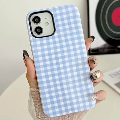 Coque antichoc iPhone 11 esthétique coque bleu à carreaux