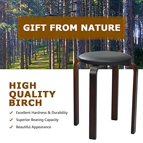 Image of COSTWAY 4-Pack 18.5-Inch Portable Stackable School Stools for Kids, Black
