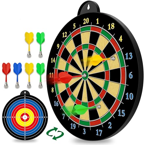 Magnetic Dart Boards 6pcs Magnetic Darts Excellent Indoor Game and Party Games Gifts from 5 to 12 Years Old Boy Kids Easy Hanging Classic Dart Board Toys Indoor Outdoors Party Games (15 in)