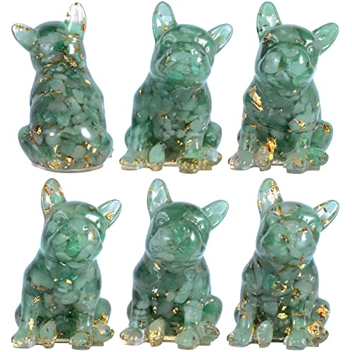 Nupuyai Green Aventurine French Bulldog Carved Crystal Animal Statue Ornament - Image 4