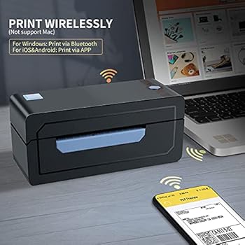 Bluetooth Thermal Shipping Label Printer – JADENS Wireless 4x6 Shipping Label Printer, Compatible with Android&iPhone and Windows, Widely Used for ...