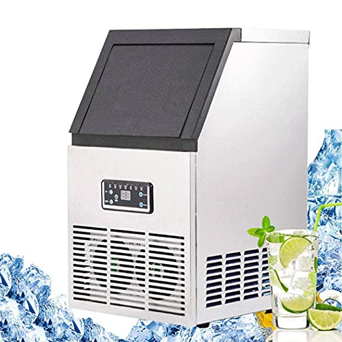 Ice Cube Maker Ice Maker Commercial, LED-Anzeige, 10 Minuten schnelle Eisherstellung, einstellbare Dicke, 50 kg/Tag…