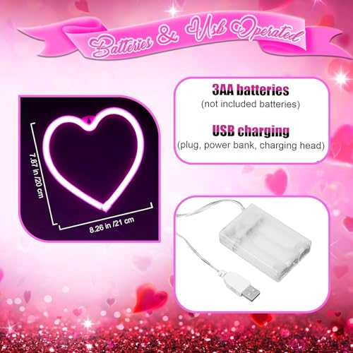 Easter-Basket-Stuffer-for-Teens-Adults-Pink-Room-Decor-Neon-Sign-Valentines-Day-Decorations-Gifts-for-Her-Women-Girlfriend-Heart-Neon-Light-Window-Table-Wall-Decoration-for-Bedroom-Preppy-Home-Dorm-Ro Easter Basket Stuffer for Teens Adults Pink Room Decor Neon Sign Valentines Day Decorations Gifts for Her Women Girlfriend Heart Neon Light Window Table Wall Decoration for Bedroom Preppy Home Dorm Ro