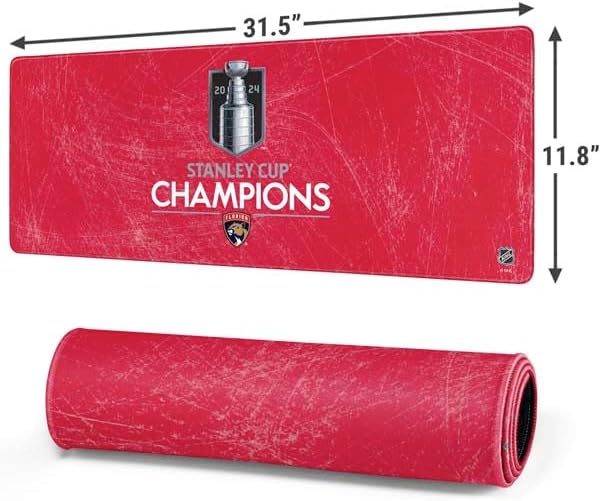 Skinit Large Gaming Mouse Pad - Officially Licensed 2024 Stanley Cup Champions Design with Stitched Edges, Waterproof, Non-Slip Rubber Base, Desk Mat for Keyboard & Mouse, 31.5" x 11.8" inches