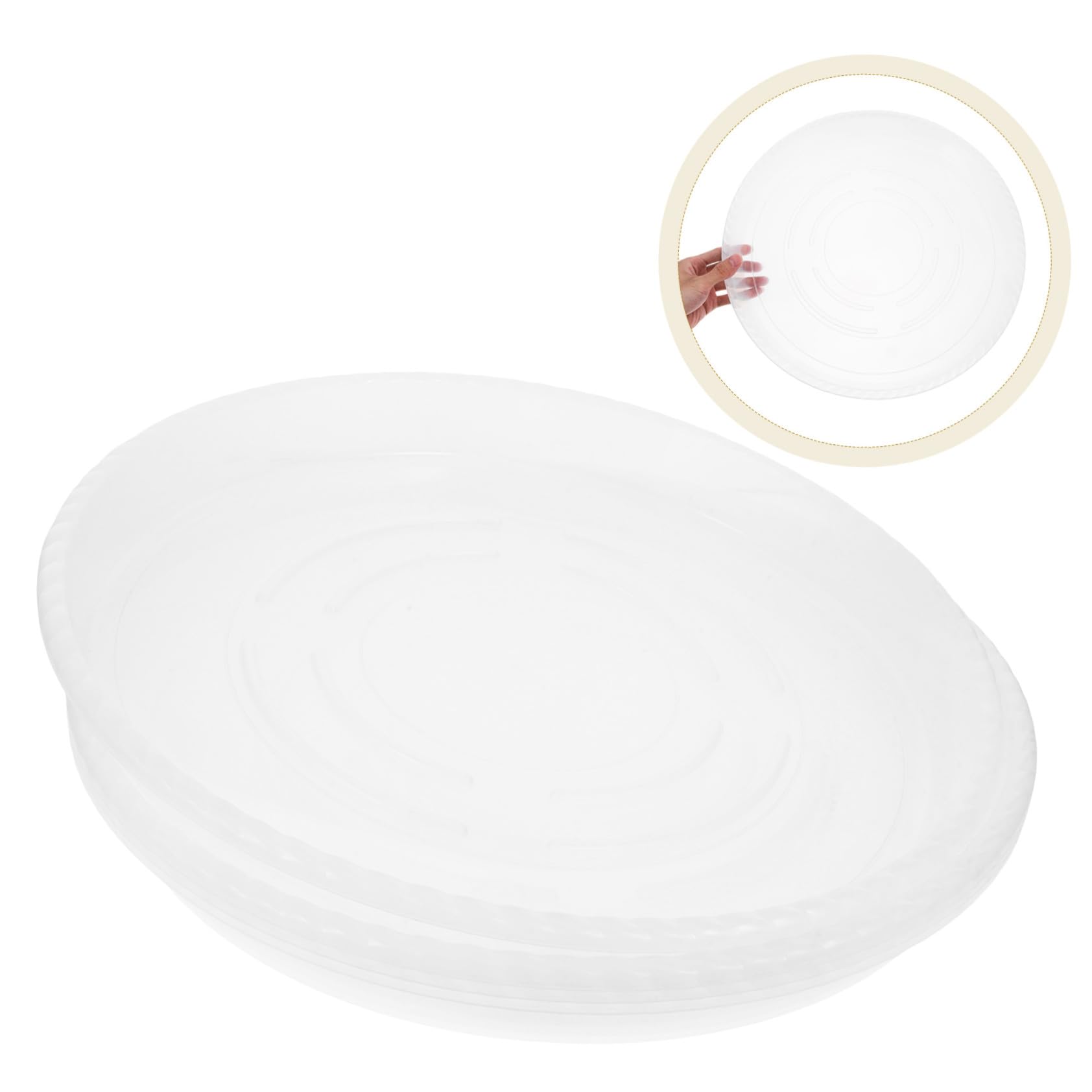 4 Stück Runde Kunststoff Pflanzenuntersetzer Transparent Blumentopf Untersetzer für Zimmerpflanzen und Garten Multifunktional und Langlebig