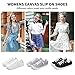 BENPAO Womens Canvas Slip On Shoes White Black Fashion Sneakers Loafers Shoes for Women(White, US7)