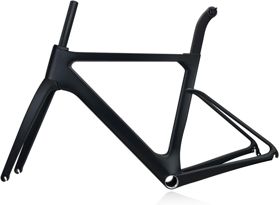 700C Road Bike Frameset 44/47/50/53/56cm Carbon Fiber Breaking Wind Racing Frame Internal Routing Rim Brake Frames Quick Release 100/130mm with Fork