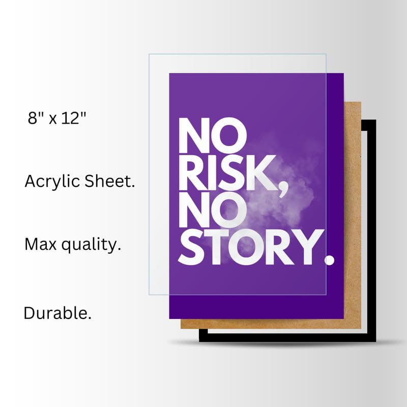 Image of Wall Framed Posters | 8x12 inch size | Motivational Quotes Posters |Inspirational inchNo Risk No Story inch Motivational Photo Frame - Desk & Wall Decor, Office & Home Inspirational Quote Frame