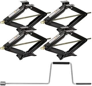 WEIZE Camper RV Trailer Stabilizer Leveling Scissor Jacks with Handle-24-5000lbs - Set of 4