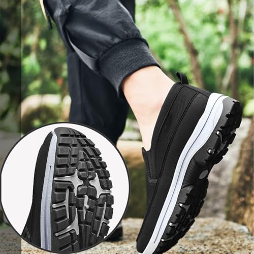 Men's Arch Support Slip-on Canvas Loafers,Shoes for Men Outdoor Hiking Orthopedic Breathable Walking Loafers2