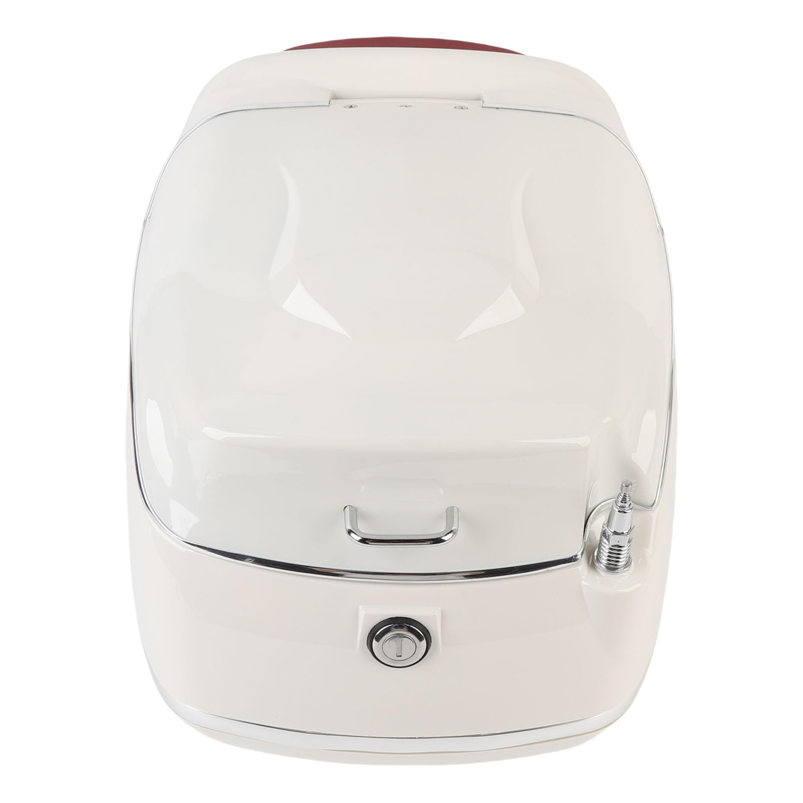 38L Motorrad-Topbox, Wasserdichter Aufbewahrungskoffer für Helme, Universelle Passform, Langlebiges ABS (White)