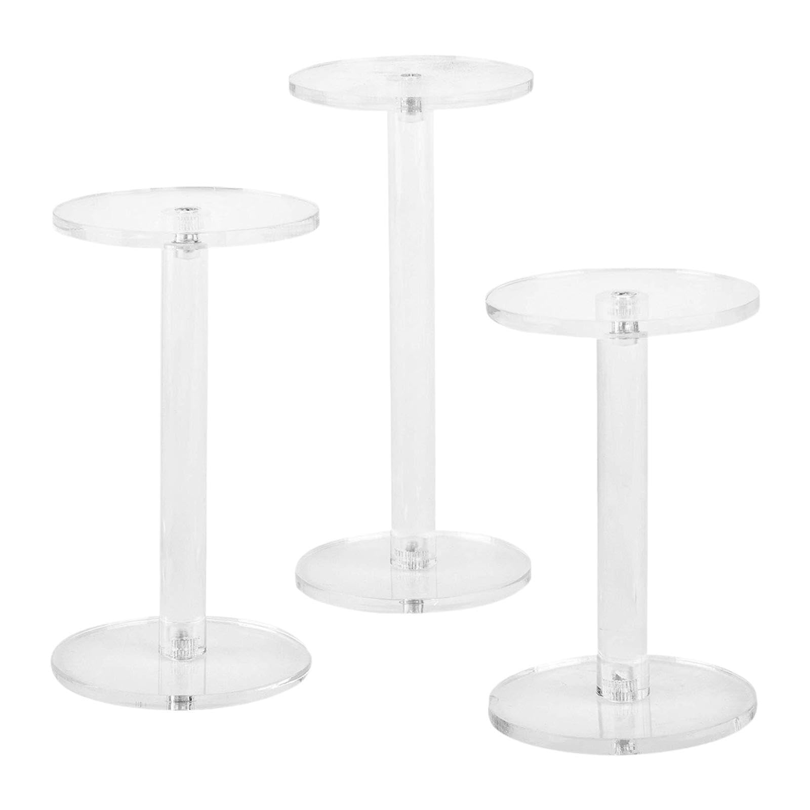 Qianly 3X Round Acrylic Finger Rings Riser Mini Riser Transparent Functional Stylish Cupcake Rack Jewelry Display for Rings Dessert