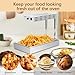 Fulgutonit French Fry Warmer, Commercial Heat Light Food Warmer Thermostable Food Heating Lamp for Chips, Stainless Steel Free-Standing Infrared Heating Dump Station