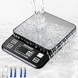 DIHAKARI大型キッチンスケール 防水IP67 計量器 洗える はかり 丸洗いOK 測り 5KG 0.1g単位 デジタルスケール 風袋引き ホールド機能 電子秤 Type-C充電/乾電池 電子天秤 分銅付き 計り クッキング お菓子作り量り