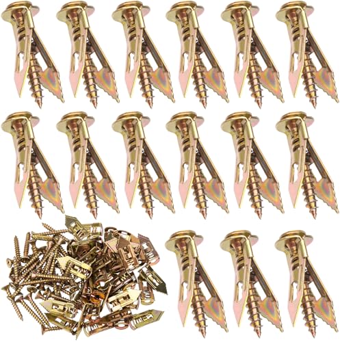 BEIQIYA 60個 セルフドリル乾式壁アンカー、高耐久拡張ネジ、金属ネジ、アンカーキット 写真フレーム/カーテン/ライト/棚/キャビネット絵画(30セット)