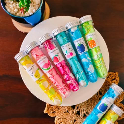 Image of ZEPZY Upgraded Paper Soap | Disposable Mini Soap Paper Scented | Flower Design Tube Shape Bottle Paper Soap For Travel | Portable Flower Tube Petals | Paper Soap For Travelling (Pack of 1, Blueberry)