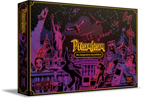 Preisvergleich Produktbild Dreamteam - Kooperatives Quizspiel für Erwachsene in 3 Schwierigkeitsstufen Allgemeinwissen in 700 Fragen für Freunden und Familie / Partyquiz für 2-40 Personen / Unterwegs und Zuhause