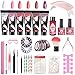 Unghie Gel Kit con lampada UV, con strato di base top coat, soluzione antiscivolo, 100 punte per unghie, adesivi per unghie, strumenti per manicure, Nail Gel Kit Principianti