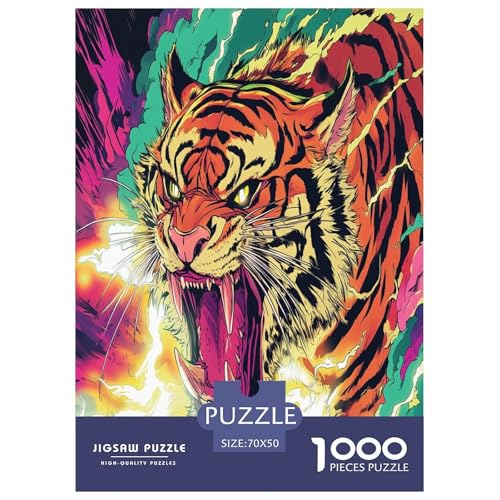 Puzzle de tigre imposible de 1000 piezas, juego de mesa y obra de arte de 70x50cm